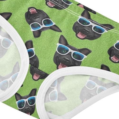 Joisal Cotton Girls Underwear Toddlers Black Dogs Smile Cute Panties Girl Stylish Kids Undies Briefs 2t4