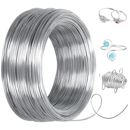 Cozary Alambre de Aluminio 1mm X 100 M, Alambre Manualidades, Flexible Alambre de Aluminio para Joyeria DIY Hacer Joyas, Bisutería y Floristería