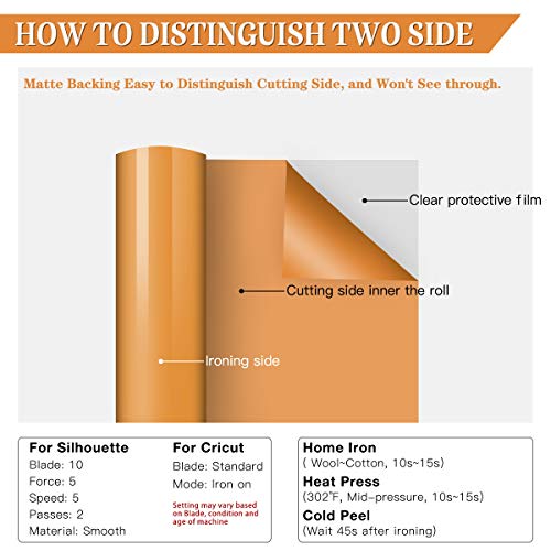 Htvront Orange Htv Heat Transfer Vinyl Roll- 12" X 12Ft Orange Htv Vinyl For Shirts - Easy To Cut & Weed Iron On Vinyl For Clothes(Orange) #TOP2