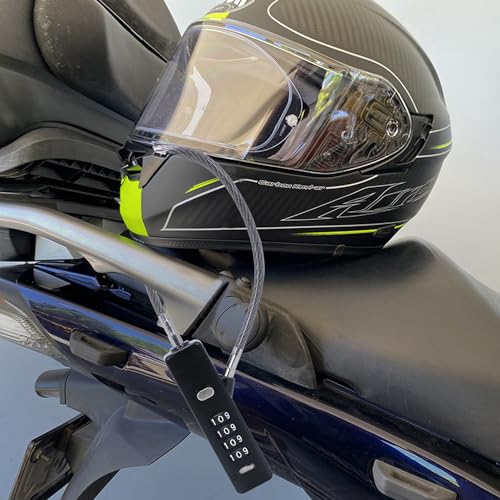 Image of DOCOSS 3 in 1 Multi-Purpose Steel Helmet Lock for Bike /Cycle With 3 Lengths Cables - Bag, Door, Luggage, Gate, and Bicycle Lock