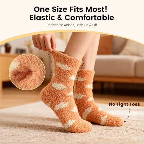 Image of Womens Fluffy Fuzzy Socks,Winter Cozy Soft Warm Socks Gifts for Womens | Soft Comfortable Warm Womens Fluffy Fuzzy Socks