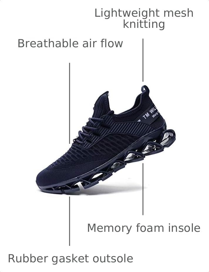 Image of Vooncosir Men's Fashion Sneakers Breathable Mesh Running Shoes Blade Non Slip Soft Sole Casual Athletic Walking Shoes