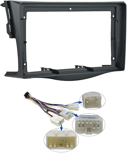 Kit de montaje de montaje de 9 pulgadas con marco de tablero estéreo para coche, con arnés de alimentación, cable compatible con Toyota RAV4 2006 07