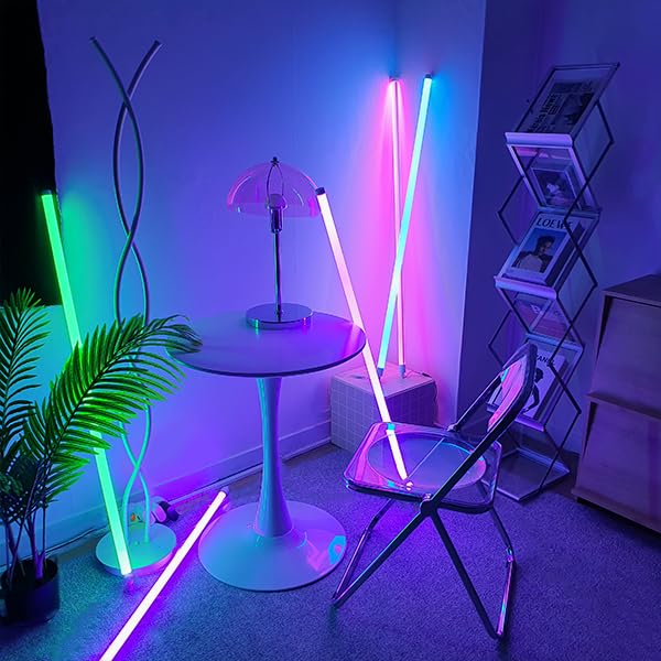 コンパクト蛍光管セット Amazon | オールインワン・カラフル蛍光管 7色蛍光管 赤とピンクの