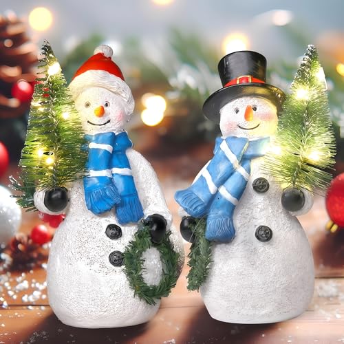 2 Stücke Schneemann Winterdeko innen Led Weihnachtsdeko...