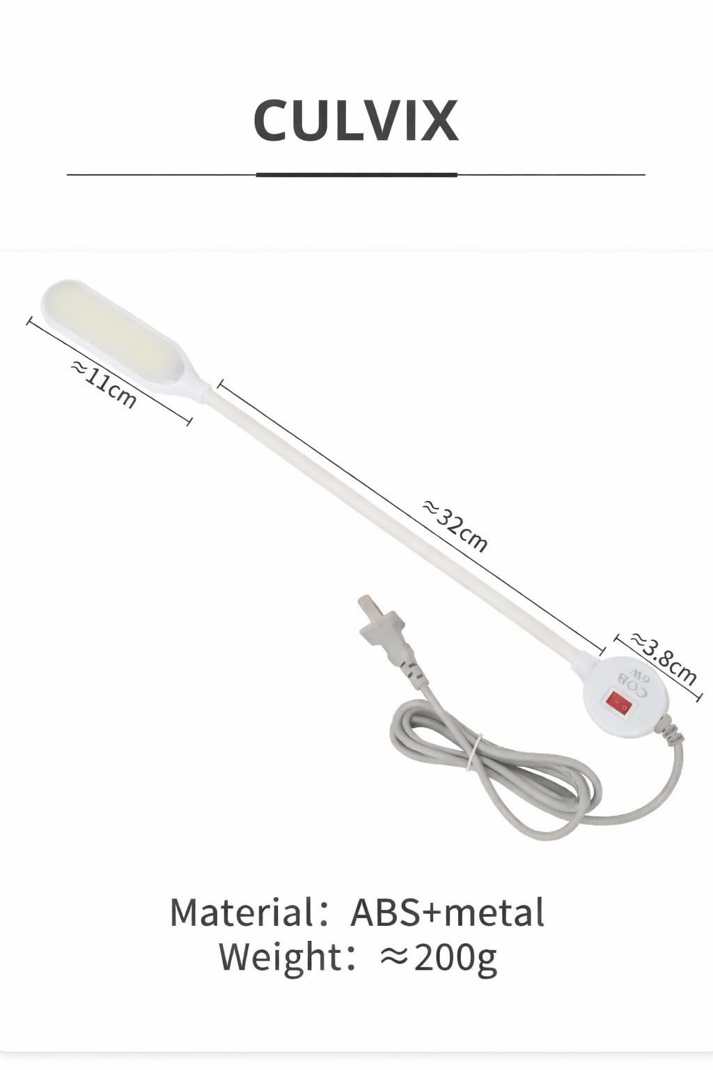 10WMild Steel Silicone Cover Sewing Machine Light with 30 LEDs – Flexible Gooseneck, Magnetic Base, 360° Adjustable, Toggle Switch -Ideal for Reading, Workbench, Lathe, Drill Press — Amazon image 2