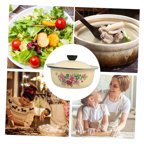 DECHOUS Classic Enamel Mixing Bowl con Tapa Retro miniatura 3