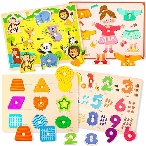 Non Toy Gifts for 1 Year Old - 25 Ideas From Moms 44 spxkd Wooden Peg Puzzles for Toddlers 1-3 Montessori Baby Learning