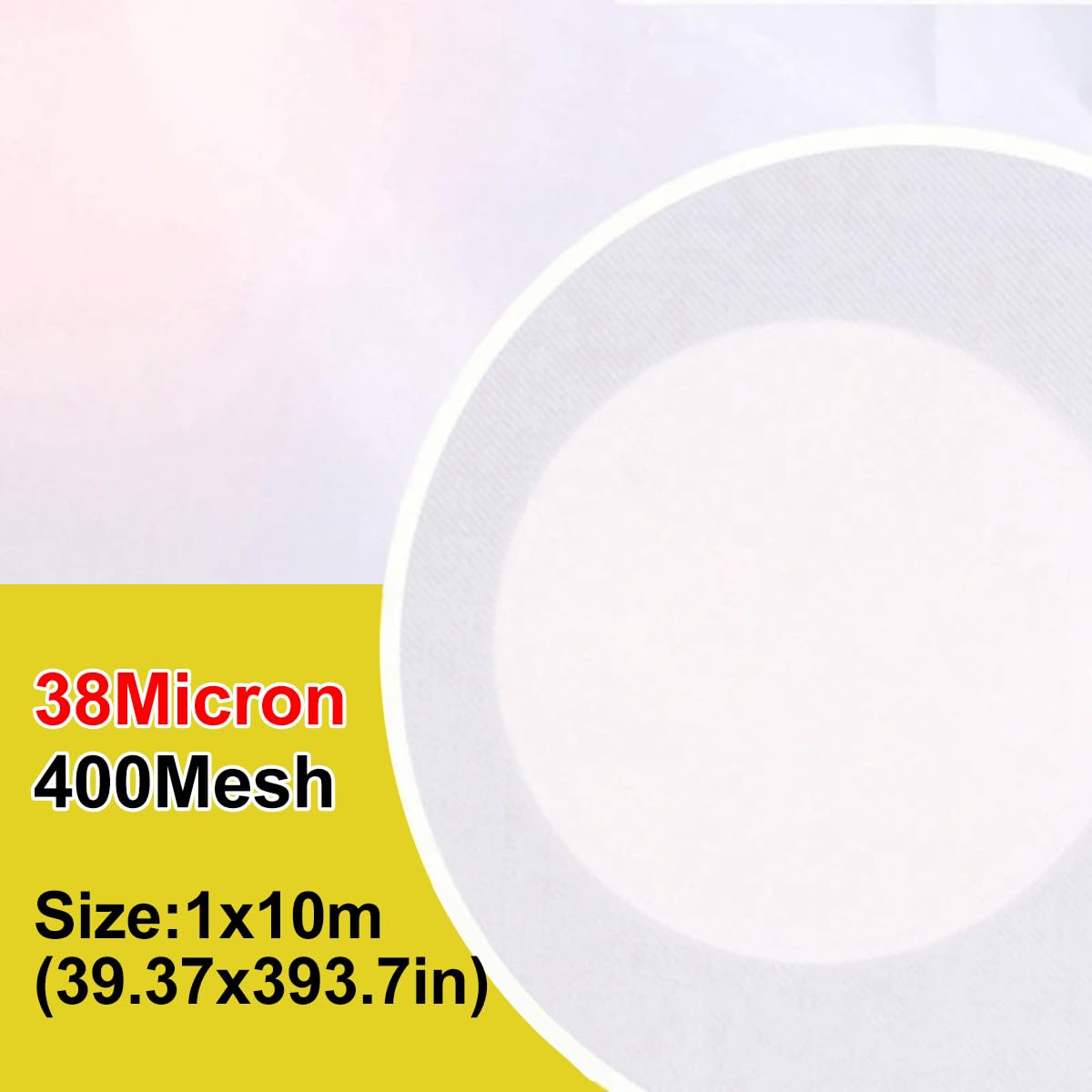 Lebensmittelechter Nylon-Netzfilter 400 Mesh 38 Mikron, feines Filternetz-Sieb für Küche, Brauen, Backen, Kochen, Sojamilch, Saft, 1 x 10 Meter