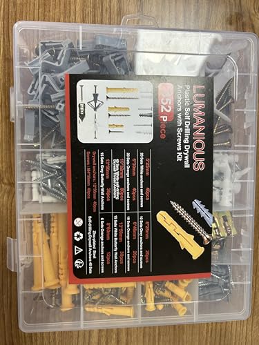 352pcs Screws and Wall Plugs Set, Phillips Flat Head Self Tapping Screws,Wall Plugs for Brick Concrete Plasterboard - Image 2