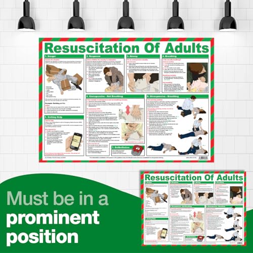 Image of Safety First Aid Laminated Resuscitation of Adults Poster
