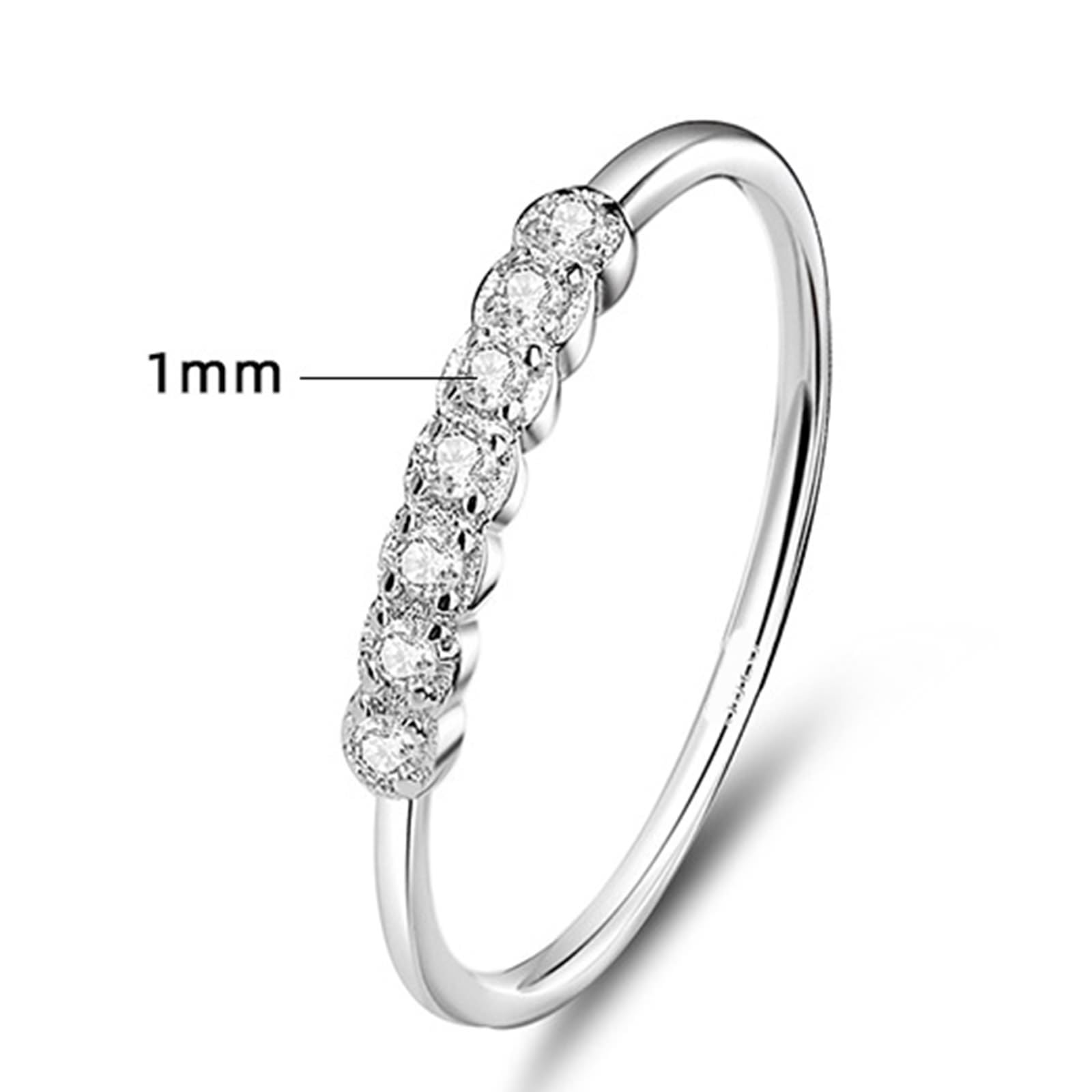 Par de anillos de oro Au750 de 18 quilates, apilables, alianzas de boda con diamante auténtico, anillo de boda de platino 950, talla 47-65