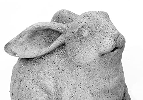 Set Of 3 Garden Rabbit Sculptures 4 To 6.5 Inches High, Polyresin, Grey, Garden Art #TOP2