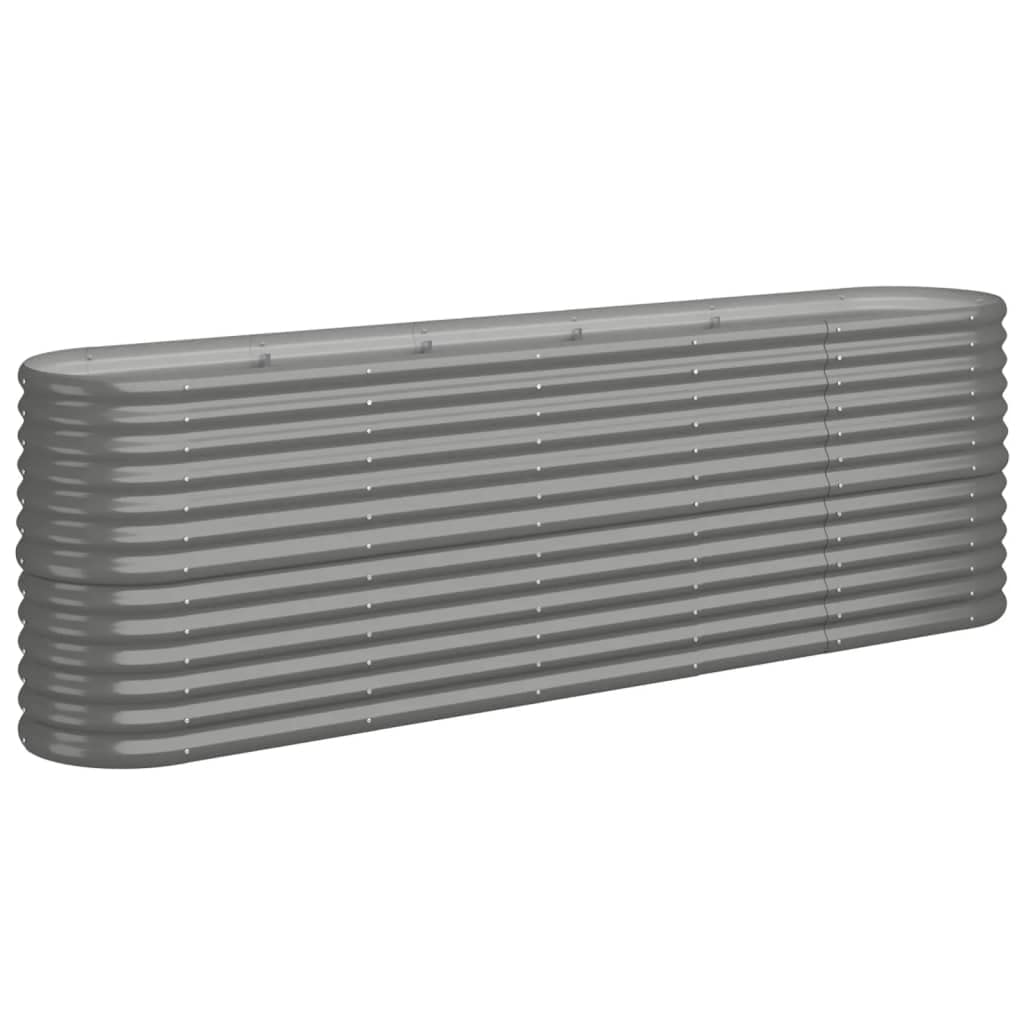 vidaXL Garden Raised Bed - 224x40x68 cm - Grey - Steel