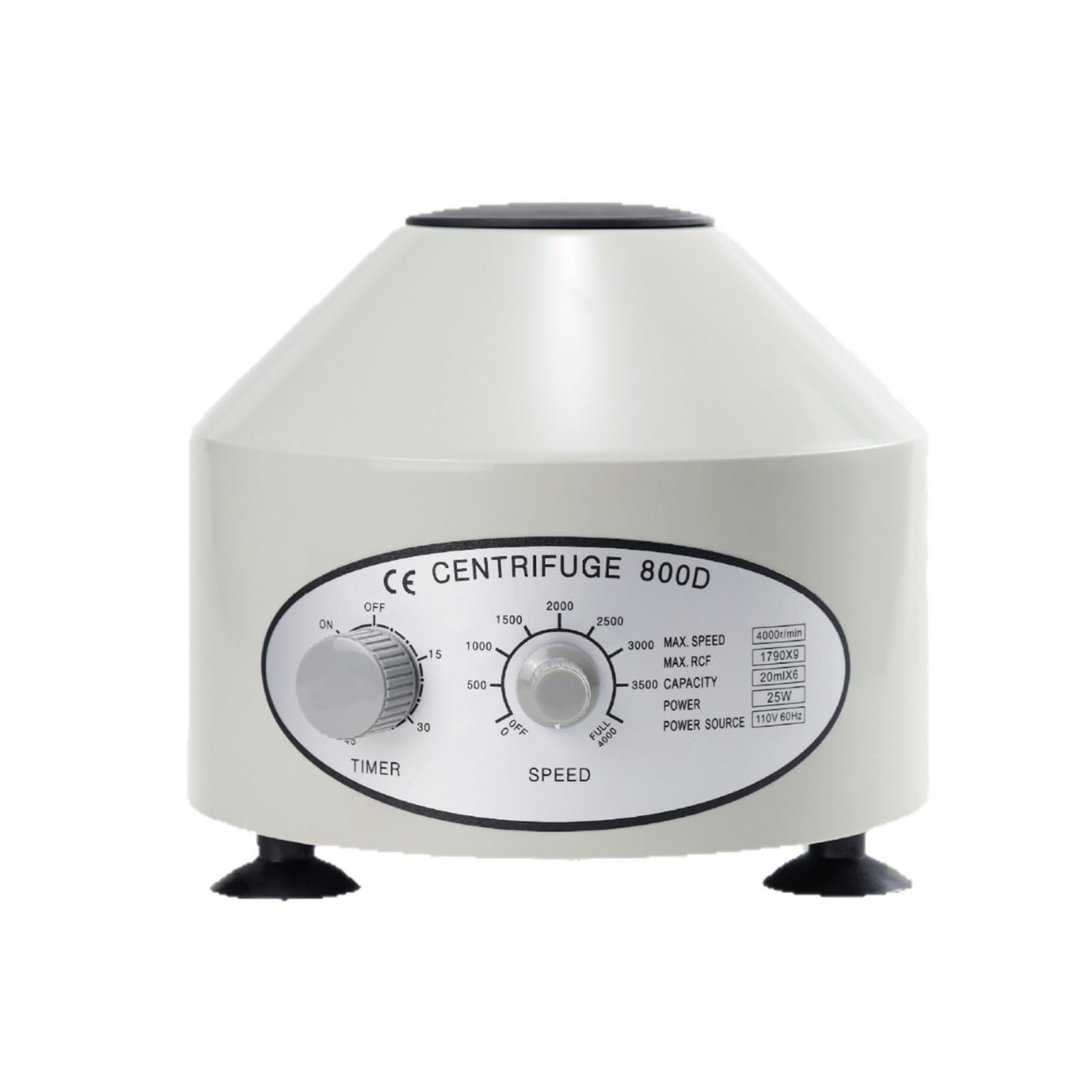 Centrifugadoras De Lab De Baja Velocidad 4000RPM Centrífuga De Sobremesa Eléctrica Con Temporizador Y Control De Velocidad 6×5–10ML Funcionamiento fluido(800D)