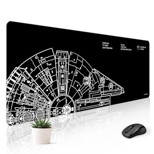 Stanoha Mousepad Desk Mat Gaming Large Keyboard Cute Office Desktop Computer Laptop Black XXL Long Giant Big Cool Modern Design Unique