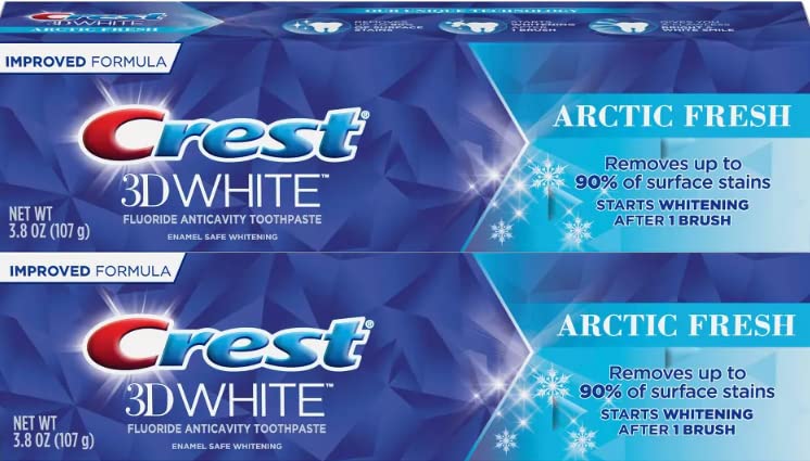 Crest 3D White Arctic Fresh Whitening Toothpaste 3.8 oz (107g) - Pack of 2
