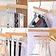 3 Stück Gürtelhalter Kleiderschrank,28 cm Holz Kleiderbügel Krawattemhalter,Kleiderbügel mit 8 Haken,Drehbarer Krawattenbügel Platzsparend,Gürtelaufhänger für Schals,Krawatten,Gürtel,Hosenträger