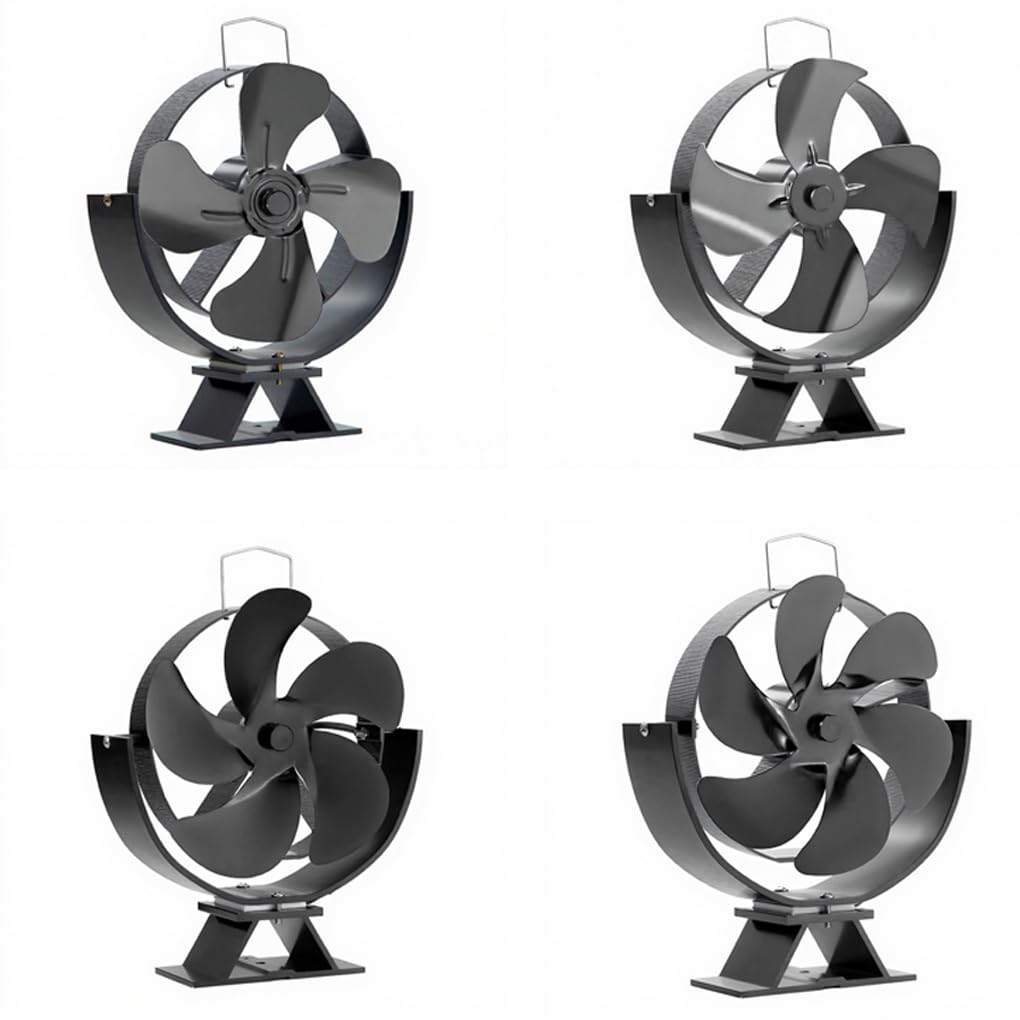 Ventilatore per stufe a legna, ventilatore per camino, design portatile e facile da usare. Adatto per caminetti a legna e, XZ136 6-Foglie