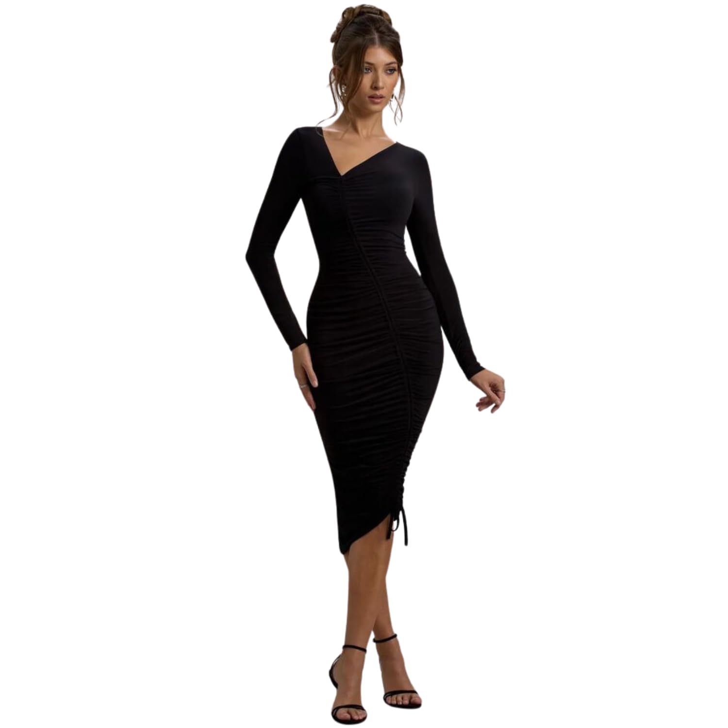 TRAQUILA Full Sleeve midi Length Dress for Women-image-17