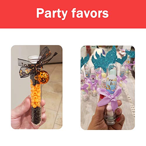 25 Pcs 25 x 140 mm(45ml) Clear Plastic Test Tubes with Caps,Test Tube for Bath Salts Container,Party,Home Decoration,Candy Storage