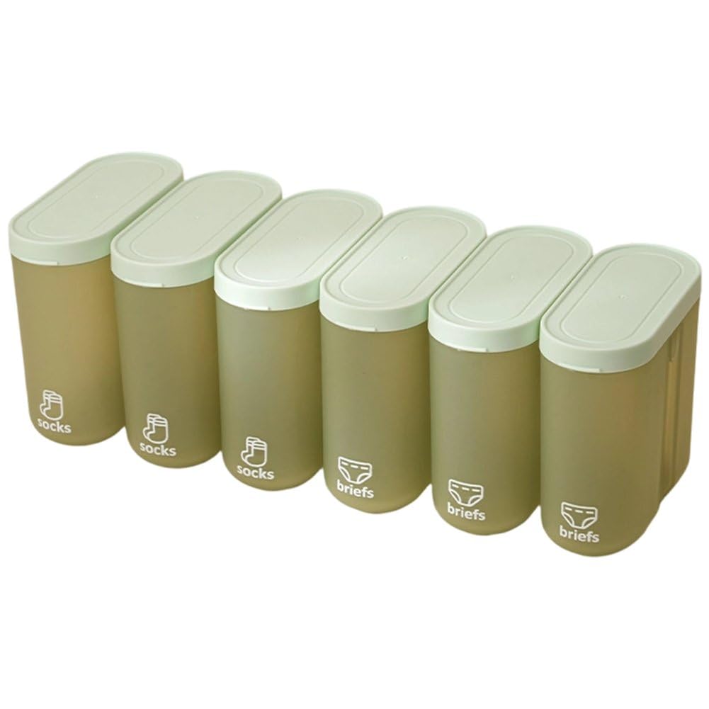 Fituenly Sealed Underwear Socks Storage Box with Lids, Portable Briefs Organizer, Small Sock Box for Closet Wardrobe