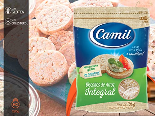 Kit 6 Biscoito de Arroz Integral Sem Glúten Camil 150g