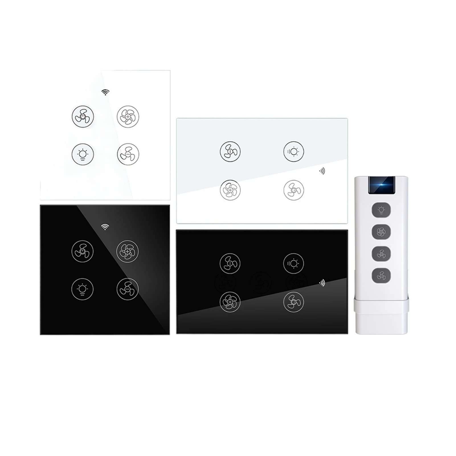 Inteligentny przełącznik WiFi RF Inteligentny wentylator sufitowy Światło 2/3-drożne sterowanie Smart Life RF Zdalne sterowanie prędkością Inteligentny włącznik światła kompatybilny z domem (Kolor: 1)