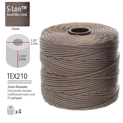 Cuentas Superlon Tex210 chocolate de 70 metros para diseño de pulseras 4