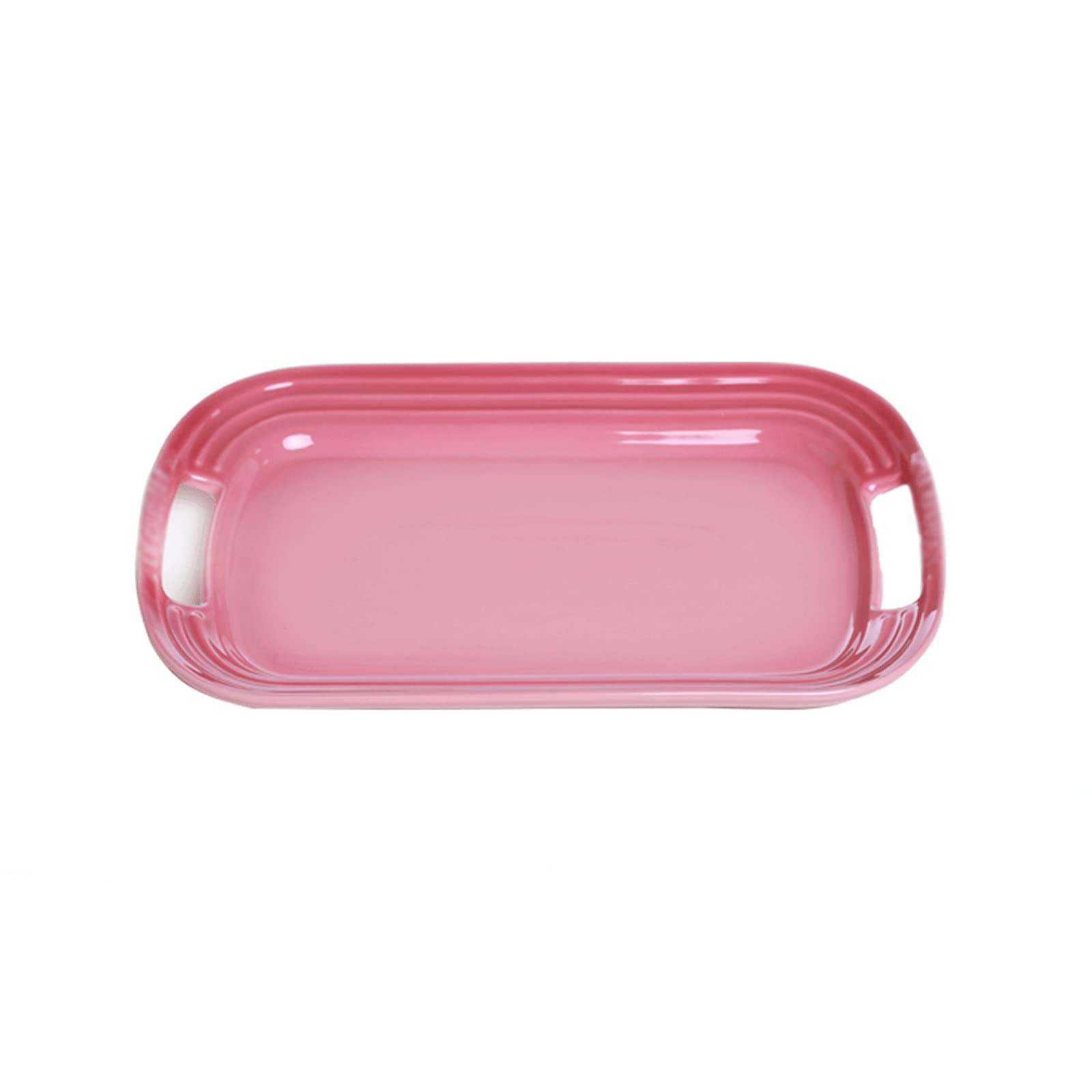 Vassoio Decorativo Vassoio Vassoio da portata con manico Vassoio in porcellana multifunzionale antiscivolo for tavolino da caffè for feste da ristorante 11,8 pollici per ricevimento di festa(Pink)
