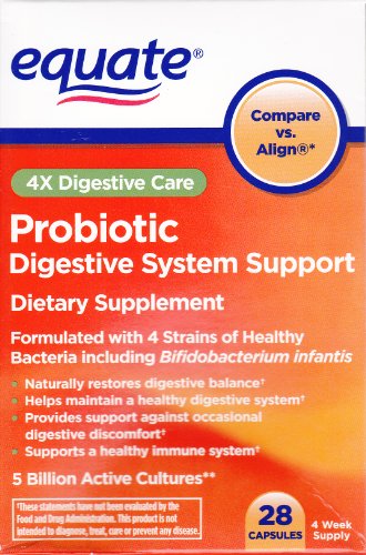 Equate - Probiotic, Digestive System Support, 4X Digestive Care, ...