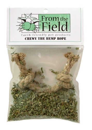 from The Field | Chewy The Hemp Rope Cat Toy | Natural Dental Chew for Cats | USA-Made, Biodegradable, Eco-Friendly | Infused with Potent Catnip for Interactive Play & Healthy Teeth Cleaning