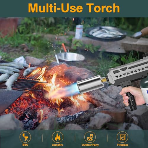 Image of Sondiko Powerful Cooking Propane Torch Gun, Big Size Torch, Gray & Black