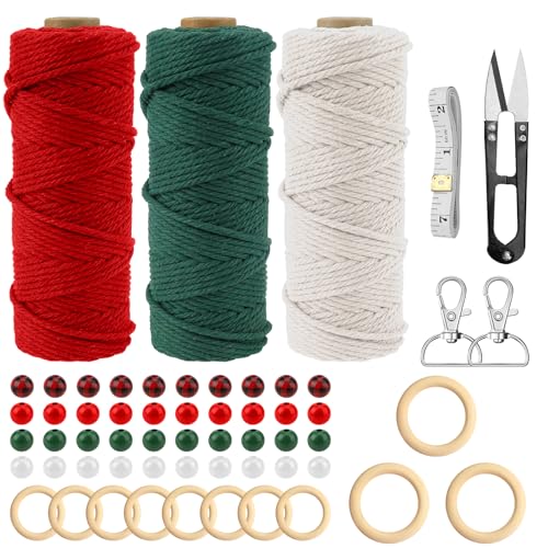 Ampie applicazioni: le nostre corde in 3 colori diversi sono ideali per l'artigianato, gli acchiappasogni, le tappezzerie in pizzo, le reti per cesti appesi, gli arazzi da parete, le decorazioni per le piante, le tovagliette, le bandiere da tavolo e altre decorazioni creative fatte a mano, inoltre possono essere utilizzate per le decorazioni di matrimonio, le decorazioni per l'albero di Natale ect.