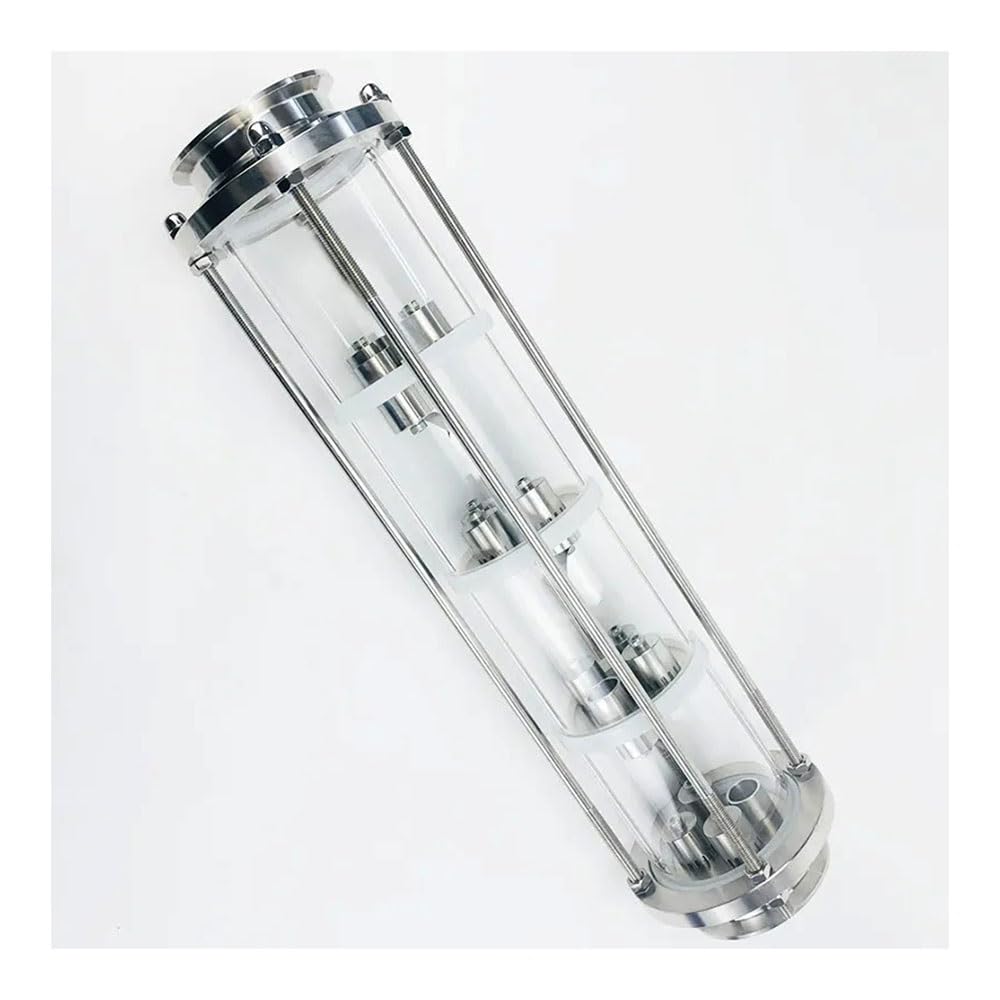 Colonna Di Distillazione, Colonna Di Distillazione OD91 Da 3" (76 Mm) Con 4 Piastre A Bolle In Acciaio Inossidabile 304 For Distillazione, Colonna Di Rettifica In Vetro A 4 Strati Argento(SET 2)