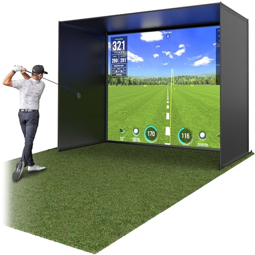 GoSports 12 x 9 ft Golf Simulator Enclosure Net - Complete Set with Frame and HD Impact Screen Kit by GoSports - Used condition - CA$1251.04
