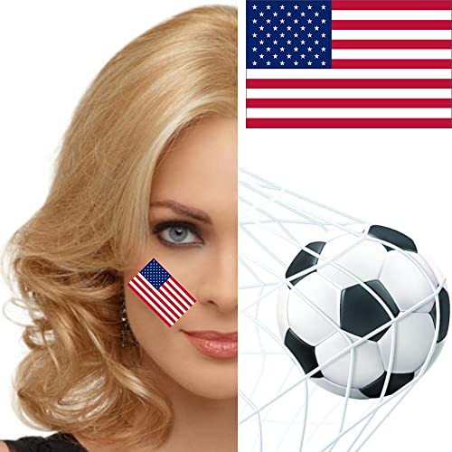 Womaha 30 Pcs Individual American Flag Temporary Tattoos World Cup European Cup Football Face Tattoo Stickers - Image 4