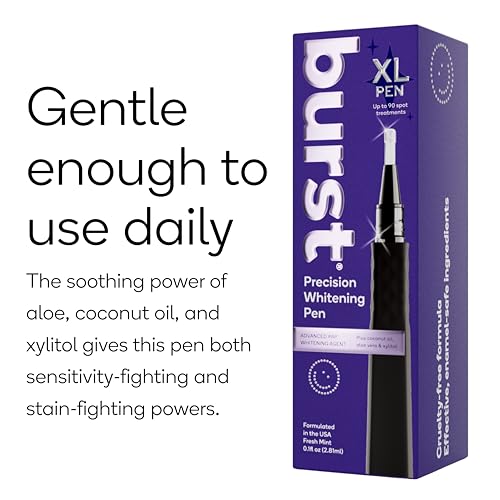 burst precision whitening pen 9 hp 45 whitening treatments enamel safe vegan paraben free delicious flavor 1 count