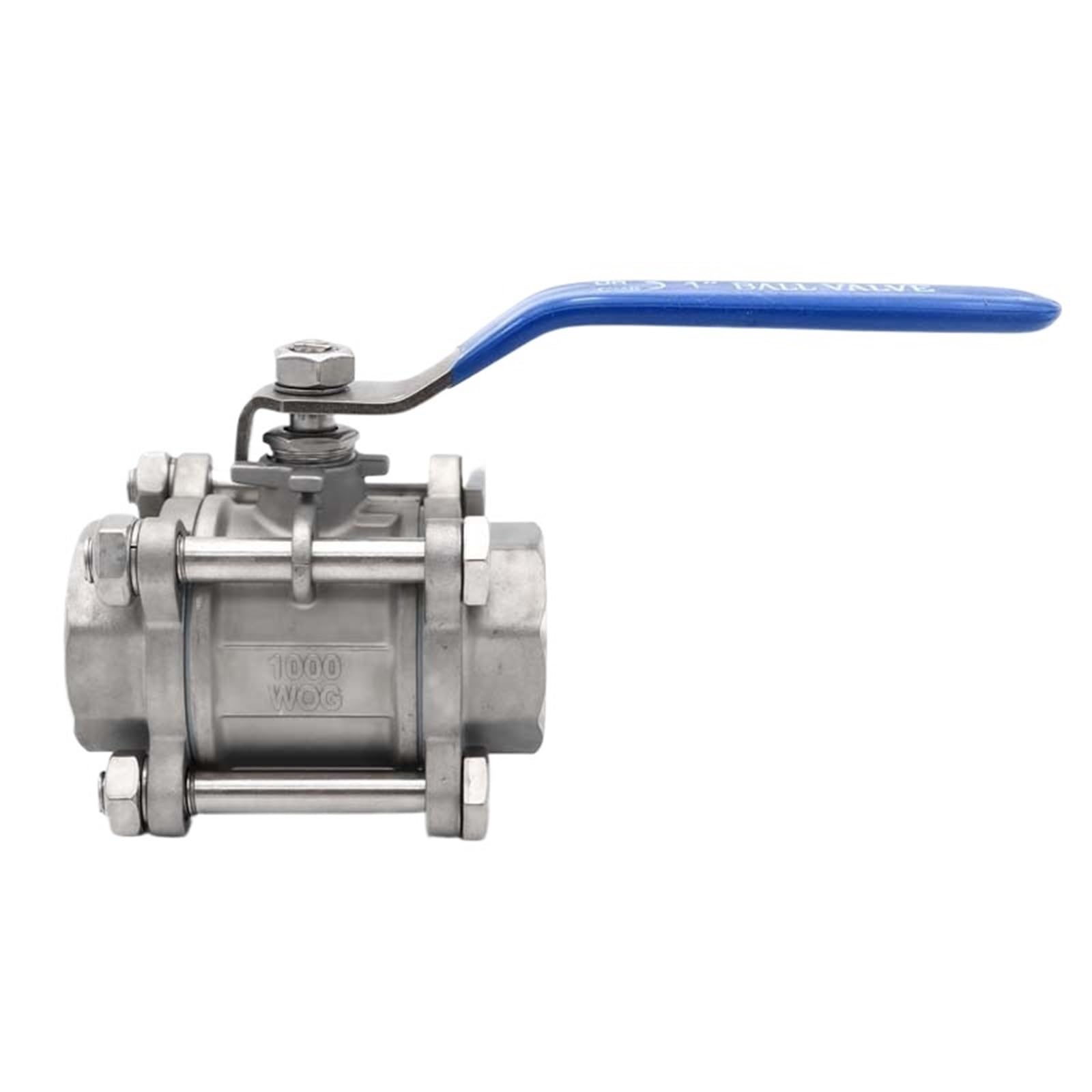 1 pz BSPT 1/4" 3/8" 1/2" 3/4" 1" Valvola a sfera a passaggio completo in tre pezzi, filettatura in acciaio inossidabile SS304(3/8")