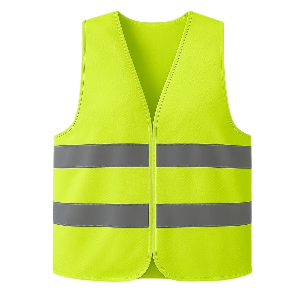 Hi Vis Vest, Yellow High Vis Vests, Reflective Vest, Hi-Vis Jackets, High Visibility, Safety Vest, Hivisible PPE, Hi Viz, Security Vests, Reflective Waistcoat for Work (Green, M)