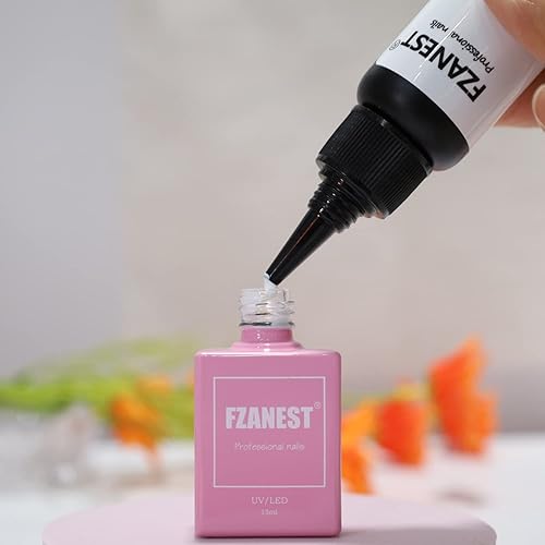Miniatura 2 de FZANEST Esmalte de uñas de gel súper blanco, esmalte de gel de botella de repuesto LED UV