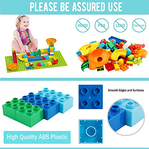 Marble Run Building Blocks, Classic Big Blocks For Kids Stem Toy Bricks Set, Marble Maze Building Toys Compatible With All Major Brands Building Brick Gift For Kids Boys Girls Toddler Age 3,4,5,6,7,8+ #TOP5