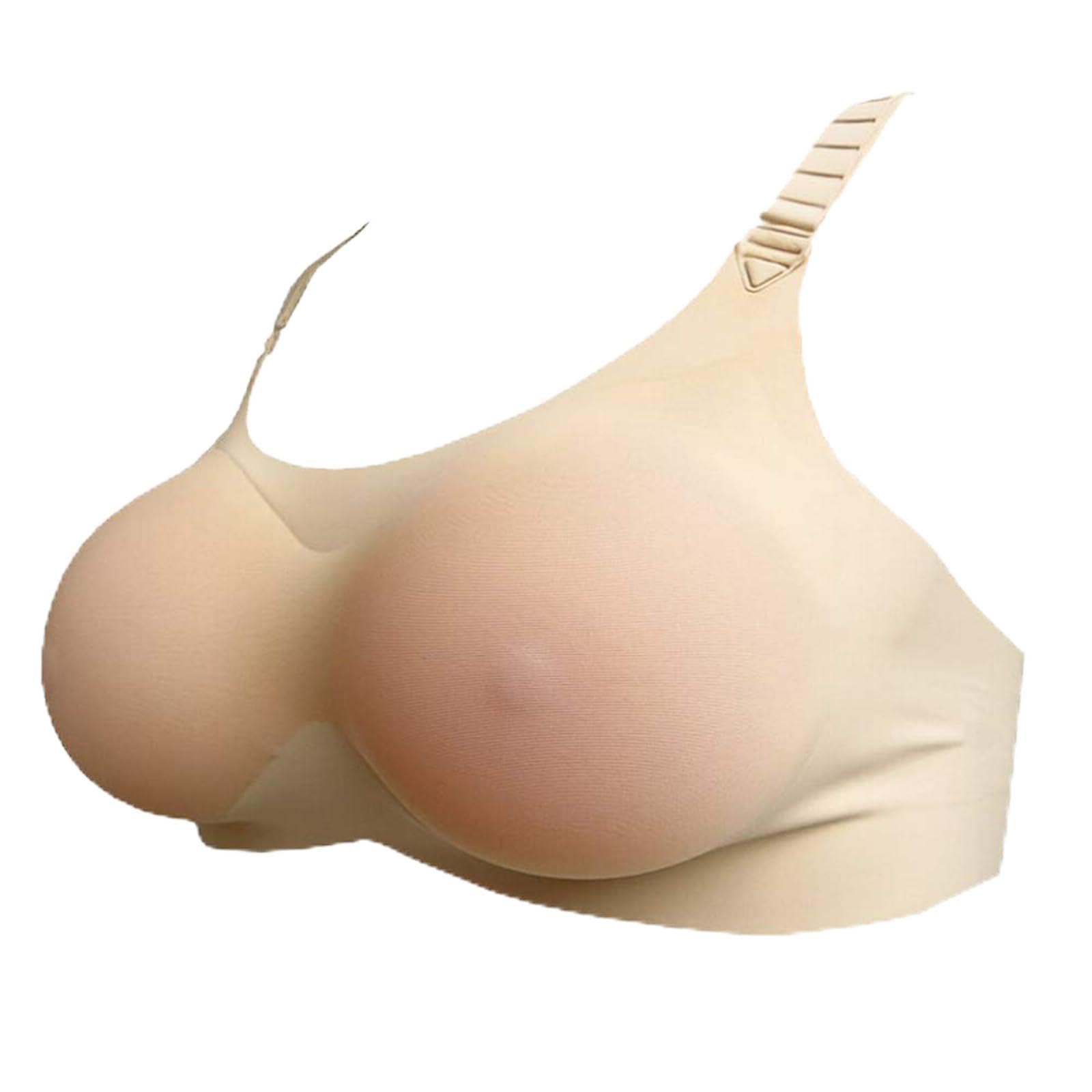 Fhuilijh Women's Brown Fake Breast Special Bra,Breast Bra Package, Cotton Breathable, Degenerative And Mastectomy Patients,,75C