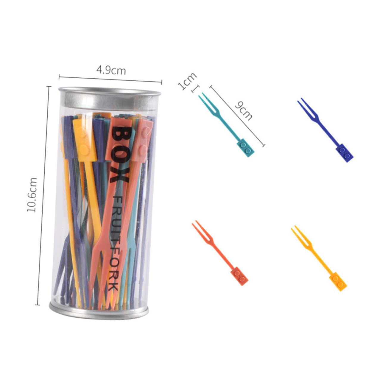 FUNOMOCYA 2 Boxes Fruit Stick Cake Fork Fruit Pick Dessert Mini Plastic Fork Mini Fork Fruit Fork Salad Fork Dinner Fork Party Food Fo