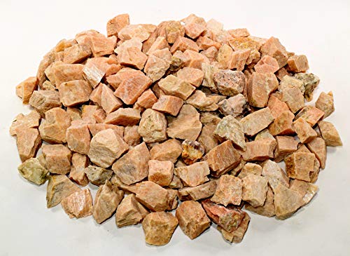 Image of HQRP Natural Peach Orange Moonstone Rough Stones Feldspar Crystal Mineral Gemstone Raw Specimens for Cabbing Fron India (5PCS)