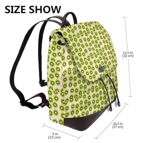 Cute Kiwi Fruit Microfiber PU Leather Backpack Lightweight Daypack Bag for Travel Business Commute Gym2