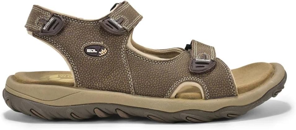 Men Khaki Two-Tone Nubuck Sandals