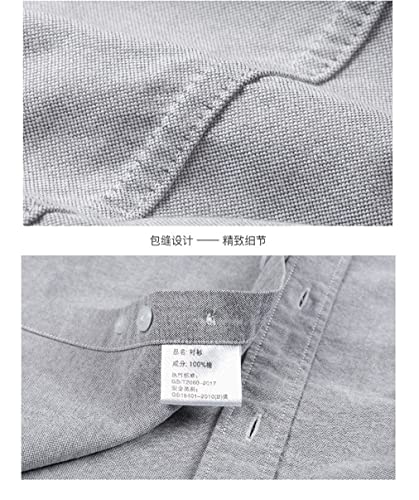 Solid Cotton Mens Shirts Short Sleeve Oxford Comfortable Shirt Men's Dress Shirts Summer Slim Fit Shirt3