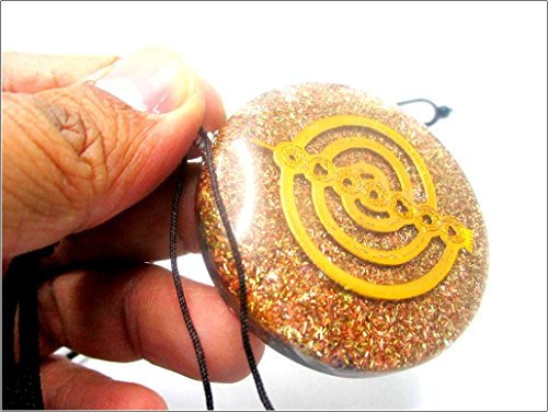 Jet chokurei orgone pendant round 2 inch approx. 3rd ey…