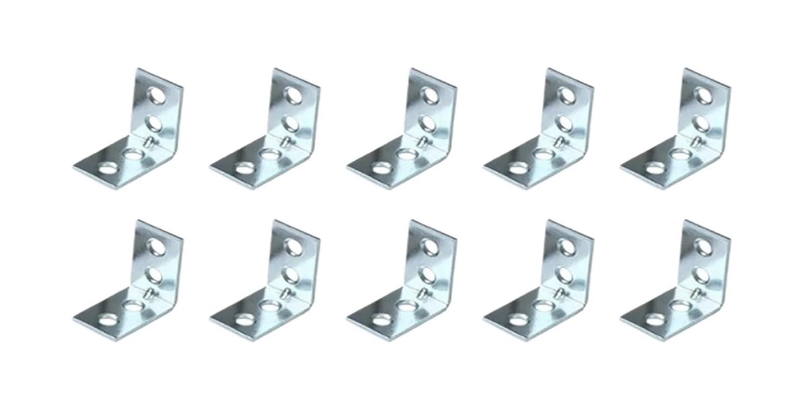 Opeximatun 10Pcs-25Mm Angle Brackets, Iron L Brackets 90 Degree Furniture Brace Silver(10Pcs-25Mm)